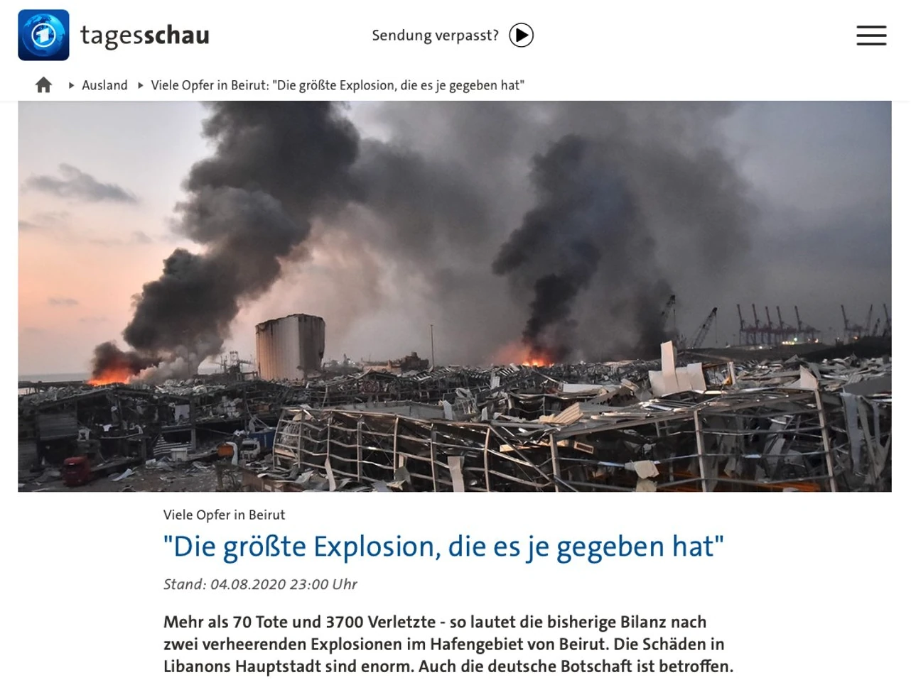 Beirut — Übersichtskarte des Geschehens