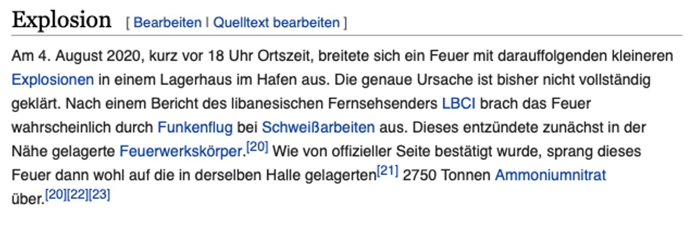 Beirut — offizielle Erklärung